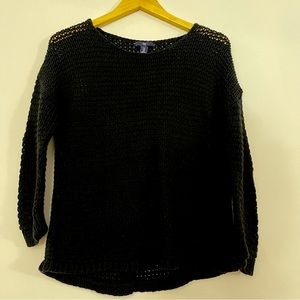 GAP- KNIT CROCHET SWEATER TOP 3/4 SLEEVE- SIZE M